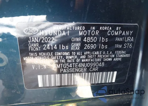 2022 Genesis G70 3.3T Rwd z USA, uszkodzony, nr VIN KMTG54TE4NU099048